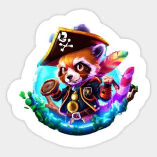 Red panda pirates outfit Sticker